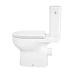 Pack WC à poser sans bride vortex avec abattant déclipsable et frein de chute, sortie horizontale, GoodHome Cavally