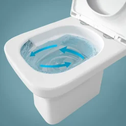 Pack WC à poser sans bride vortex avec abattant déclipsable et frein de chute, sortie horizontale, GoodHome Teesta