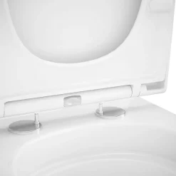 Pack WC à poser sans bride vortex avec abattant déclipsable et frein de chute, sortie horizontale, GoodHome Teesta