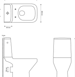 Pack WC à poser sans bride avec sortie horizontale GoodHome Teesta