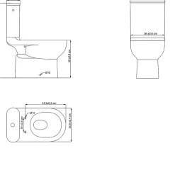 Pack WC à poser sans bride vortex avec abattant déclipsable et frein de chute, sortie verticale, GoodHome Cavally