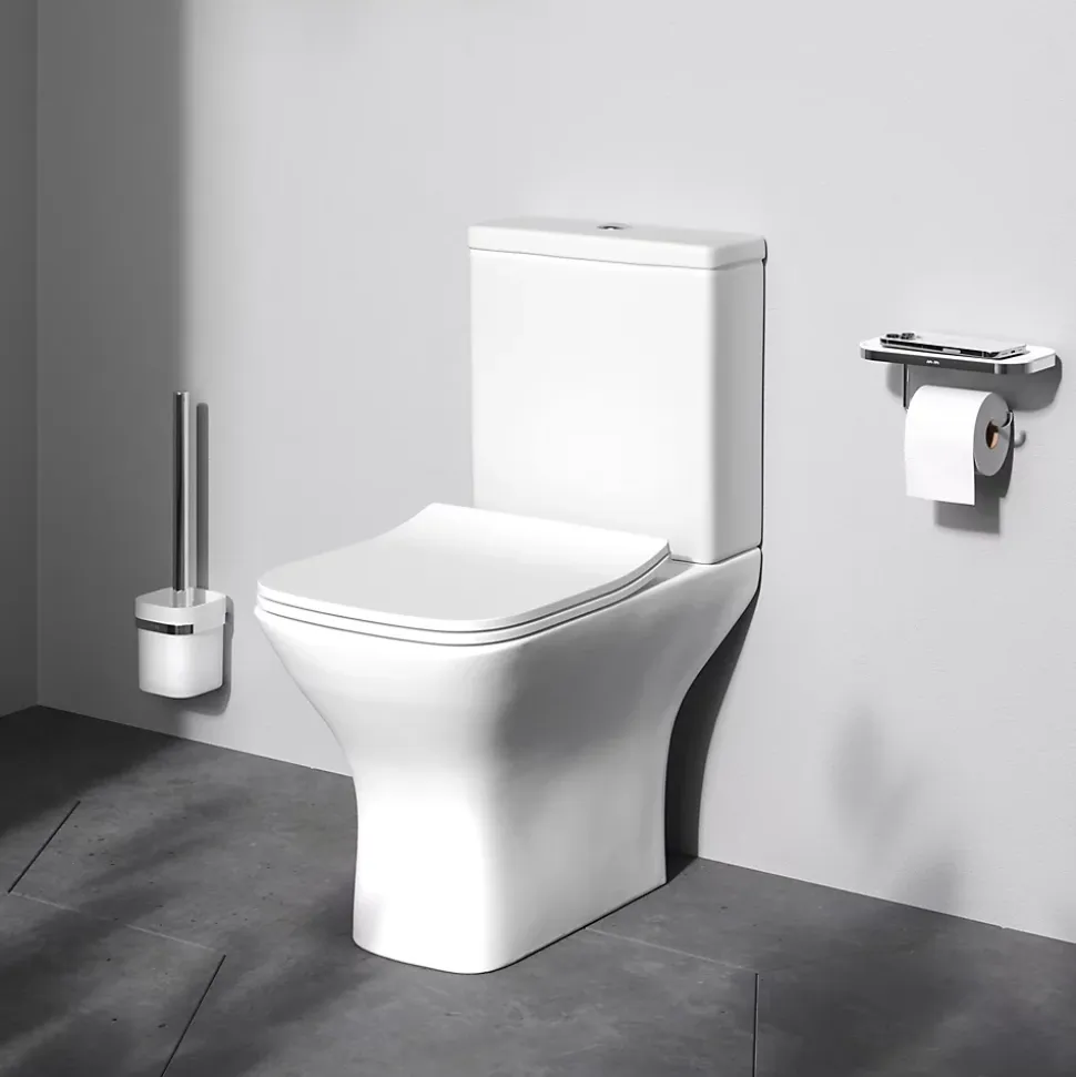 Pack WC à poser sortie horizontale sans bride, Gem, avec couvercle de siège Softclosing, FlashClean, CGA8601PSC Blanc AM.PM