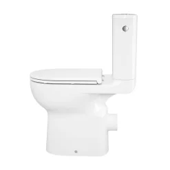 Pack WC à poser sur-élevé sans bride vortex avec abattant déclipsable et frein de chute, sortie horizontale, GoodHome Cavally