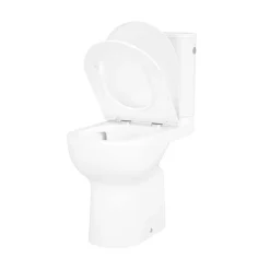 Pack WC à poser sur-élevé sans bride vortex avec abattant déclipsable et frein de chute, sortie horizontale, GoodHome Cavally