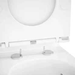 Pack WC à poser sur-élevé sans bride vortex avec abattant déclipsable et frein de chute, sortie horizontale, GoodHome Cavally