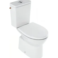 Pack WC au sol céramique traditionnelle SANINDUSA Easy évacuation par dessous alim. chasse d'eau par le côté blanc