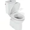Pack WC au sol céramique traditionnelle SANINDUSA Easy évac. arrière alim. chasse par le côté abattant frein de chute blanc