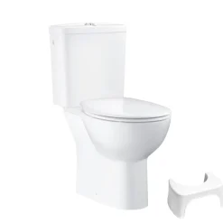 PACK WC avec bride à poser GROHE Bau Ceramic + Tabouret physiologique plastique Blanc