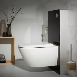 Pack wc avec cuvette lavante - Façade en verre noir-Wc japonais