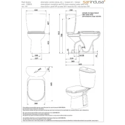 Pack WC Aveiro SANINDUSA NF évacuation par dessous alimentation chasse d'eau par le côté blanc