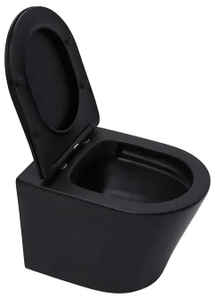 Pack WC Bâti autoportant + WC Swiss Aqua Technologies Infinitio noir sans bride + Plaque chrome