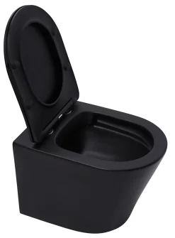 Pack WC Bâti-autoportant Rapid SL + WC Infinitio sans bride noir mat + Abattant softclose + Plaque chrome