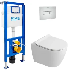Pack WC bâti-support + WC suspendu sans bride Ceramia PixL avec abattant SoftClose + plaque (ROCEPXWT05-FR)
