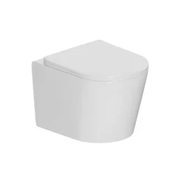Pack WC bâti-support autoportant + WC suspendu sans bride + abattant SoftClose + plaque blanche (SMRTCETOR270)