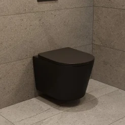 Pack WC bâti-support léger 112 cm ECO 2L Swiss Aqua Technologies + WC suspendu Ceramia + plaque noir mat (STECE14BMT01-FR)