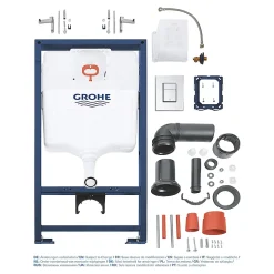 Pack WC bâti-support Rapid SL + WC suspendu sans bride + abattant SoftClose + plaque chrome, blanc (RAPIDSL-CETOR)
