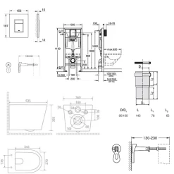 Pack WC bâti-support Rapid SL + WC suspendu sans bride + abattant SoftClose + plaque chrome, blanc (RAPIDSL-CETOR)