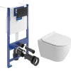 Pack WC bâti-support sol-mur + WC sans bride Ceramia PixL avec abattant SoftClose + plaque noir (VBCEPXWT01-FR)