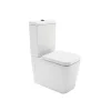 Pack WC Compact caréné blanc SANINDUSA ADVANCE 61,5x36,5 chasse d'eau par le coté, évacuation arrière ou dessous, abattant inclus