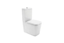 Pack WC Compact caréné blanc SANINDUSA ADVANCE 61,5x36,5 chasse d'eau par le coté, évacuation arrière ou dessous, abattant inclus