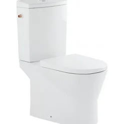 Pack WC cuvette+réservoir+abattant frein de chute+fixations caréné évacuation arrière alim. chasse d'eau par le côté blanc