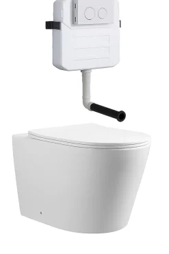 PACK WC EN PORCELAINE WALL HUNG - SUR PIEDS BLANC
