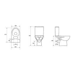 Pack wc gain de place rimless sortie horizontale