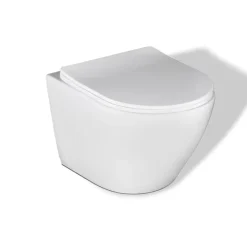 Pack WC GEBERIT Bâti-support Duofix+WC Slim Soft-Close ROLO blanc+tapis d'isolation acoustique+plaque blanc