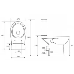 Pack wc surelevé rimless sortie horizontale