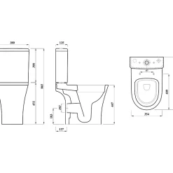 Pack WC surélevé gain de place sans bride sortie horizontale - Shani