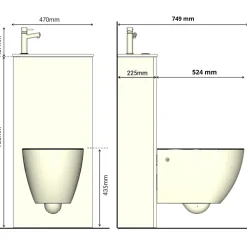 Pack WC suspendu avec lave-mains intégré + cuvette sans bride fixations invisibles Ceres