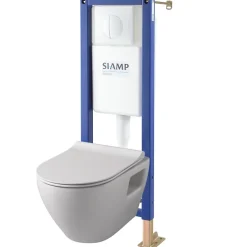 Pack WC suspendu Bati Siamp universel + cuvette sans bride samara
