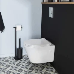 Pack WC suspendu blanc cuvette sans bride Fuerte et bâti-support sol et mur Grohe