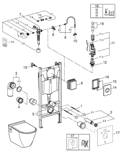 Pack WC suspendu blanc Grohe Solido Baufirst
