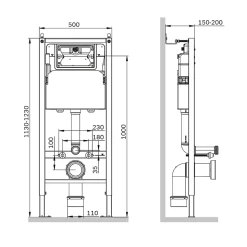 Pack WC suspendu bâti mural et cuvette Plaque Round Blanche Pack WC Bati-support AM.PM X-Joy S