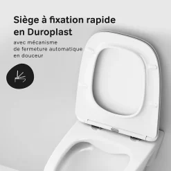 Pack WC suspendu bâti mural et cuvette Plaque Round Chrome Pack WC Bati-support AM.PM X-Joy