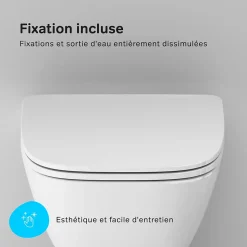 Pack WC suspendu bâti mural et cuvette Plaque Round Chrome Pack WC Bati-support AM.PM X-Joy