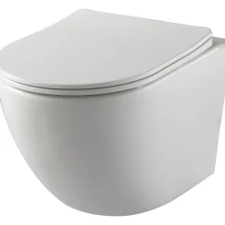 Pack WC suspendu gain de place bâti mural verre blanc + cuvette sans bride Corolla