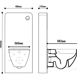 Pack WC suspendu gain de place bâti mural verre noir + cuvette sans bride noir mat corolla