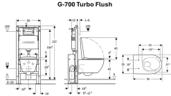 Pack WC suspendu Geberit G-700 Turboflush