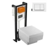 Pack WC suspendu JACOB DELAFON Terrace+ bâti-support + plaque Blanc brillant