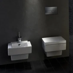 Pack WC suspendu JACOB DELAFON Terrace+ bâti-support + plaque Blanc brillant