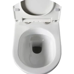 Pack WC suspendu mural en verre blanc et cuvette carénée sans bride CERES