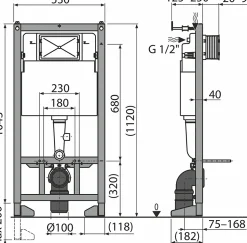 Pack WC suspendu sans bride Luvia avec bâti-support sol et mur autoportant Silgo GoodHome
