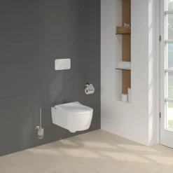 Pack WC suspendu sans bride VILLEROY ET BOCH Avento + Bâti support ViConnect Pro + abattant frein de chute + plaque blanche