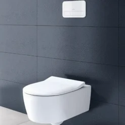 Pack WC suspendu sans bride VILLEROY ET BOCH Avento + Bâti support ViConnect Pro + abattant frein de chute + plaque blanche