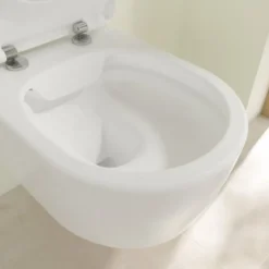Pack WC suspendu sans bride VILLEROY ET BOCH Avento + Bâti support ViConnect Pro + abattant frein de chute + plaque blanche