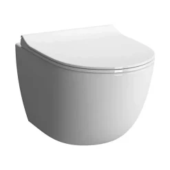 Pack WC suspendu VITRA Sento blanc + bâti autoportant V-Fix Core + Plaque Round Blanche