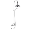Paffoni Ricordi Colonne de douche vintage complète avec mélangeur + Douchette à main + Flexible, Chrome (ZCOL000)