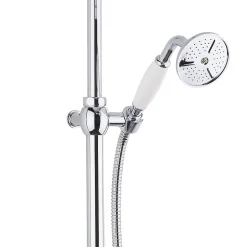 Paffoni Ricordi Colonne de douche vintage complète avec mélangeur + Douchette à main + Flexible, Chrome (ZCOL000)